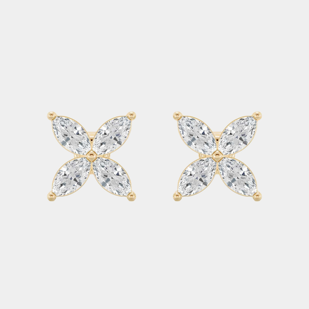 14K Yellow Gold Marquise Studs 1.25 CTW