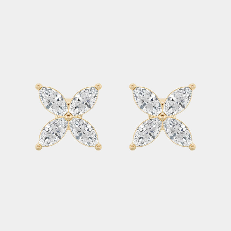 14K Yellow Gold Marquise Studs 1.25 CTW