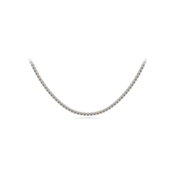 14K Yellow Gold Classic Tennis Necklace 19 CTW