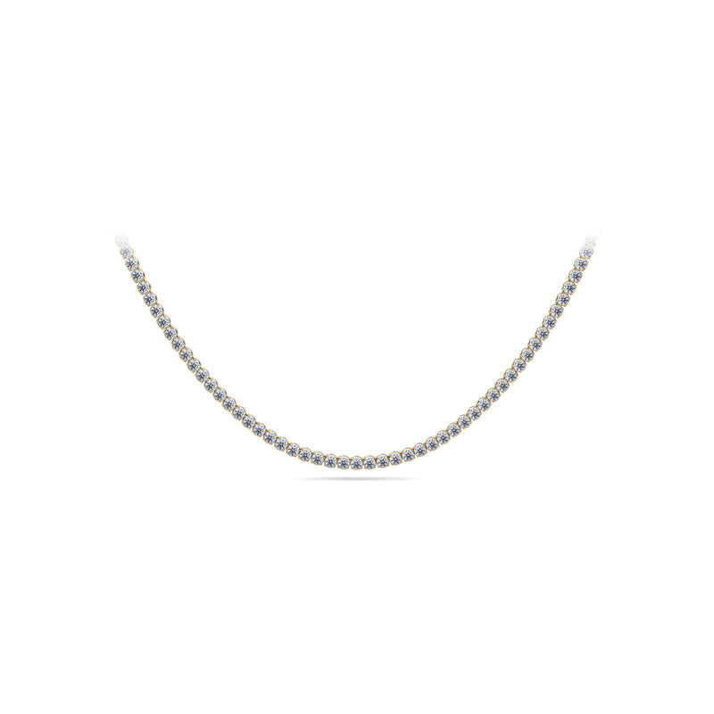 14K Yellow Gold Classic Tennis Necklace 19 CTW