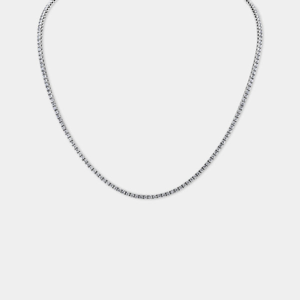 14K White Gold Classic Tennis Necklace 8 CTW – Eco Diamond (Lab-Created Diamond) — (1)