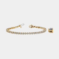 14K Yellow Gold 3-Prong Tennis Bracelet 11 CTW – Eco Diamond (Lab-Created Diamond)