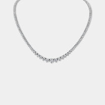 14K White Gold Graduating Necklace 17 CTW – Natural Diamond