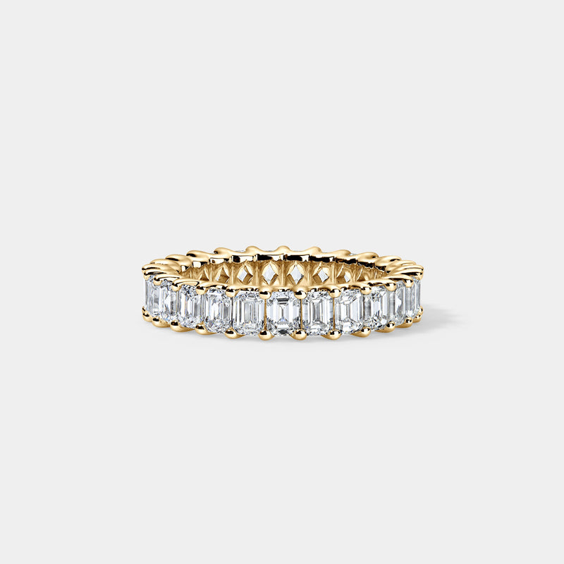 14K Yellow Gold U Emerald Eternity Ring 2.75 CTW — 2.75