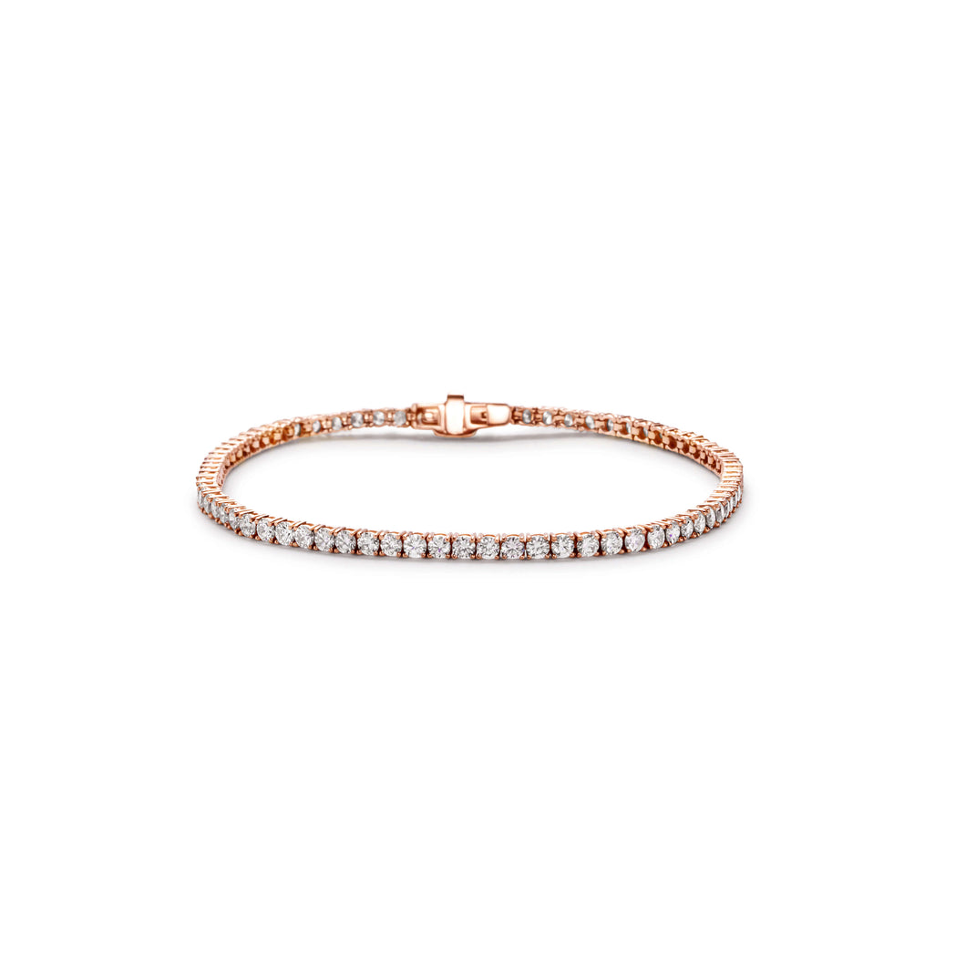 14K Rose Gold Classic Tennis Bracelet 20 CTW