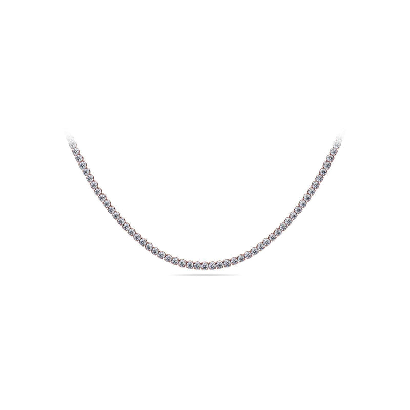 14K Rose Gold Classic Tennis Necklace 19 CTW