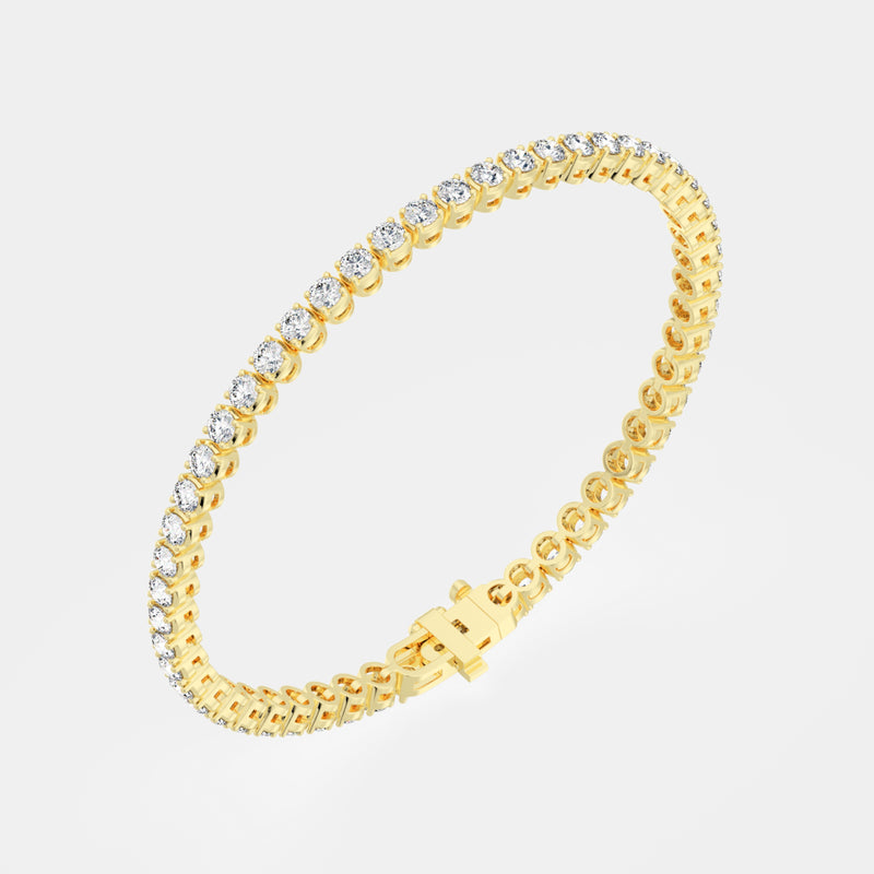 14K Y Gold 4-Prong Round Tennis Bracelet 5 CTW – Eco Diamond (Lab-Created Diamond) — (2)