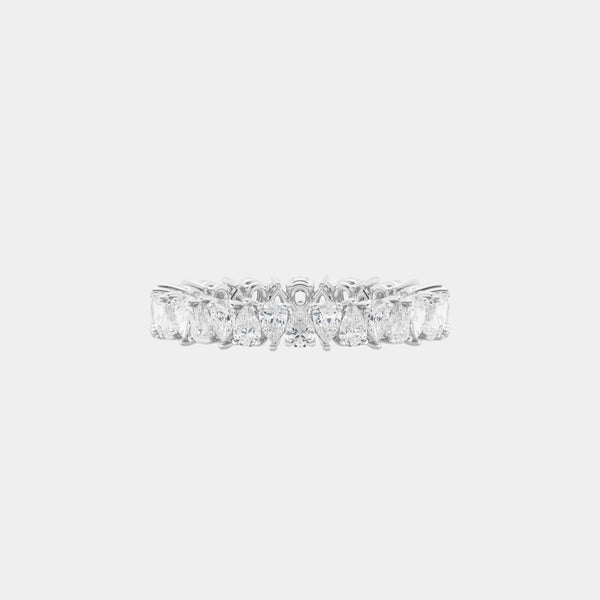 14K White Gold Pear Eternity Ring  1.75 CTW — 6.5
