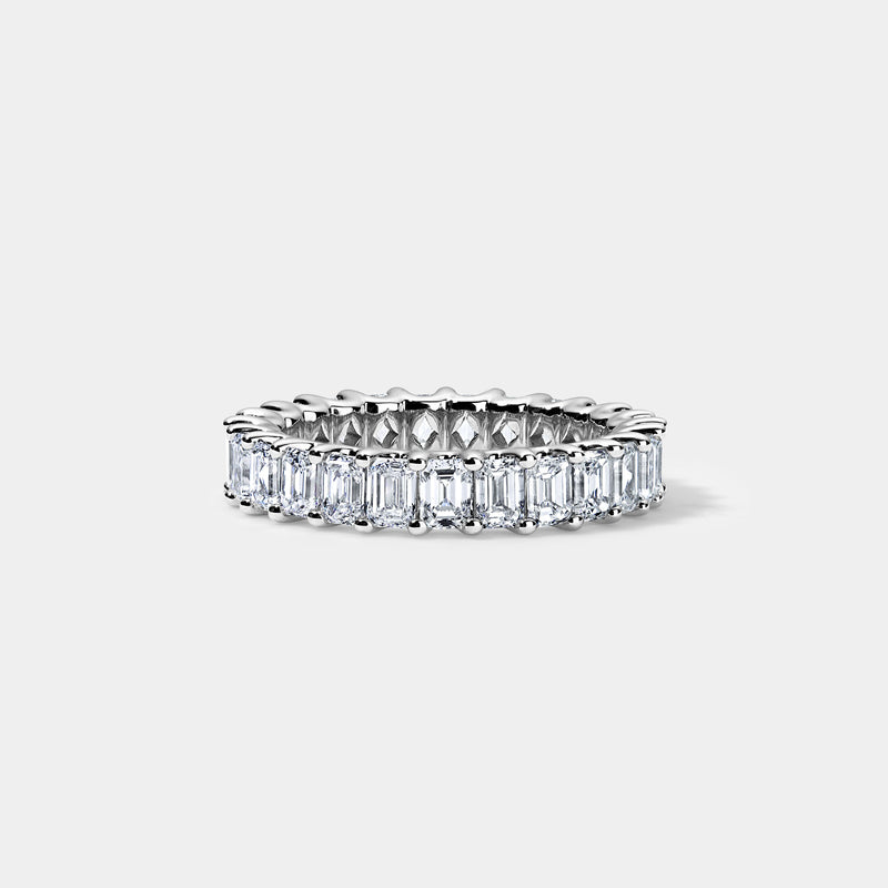 14K White Gold U Emerald Eternity Ring 2.75 CTW — 2.75