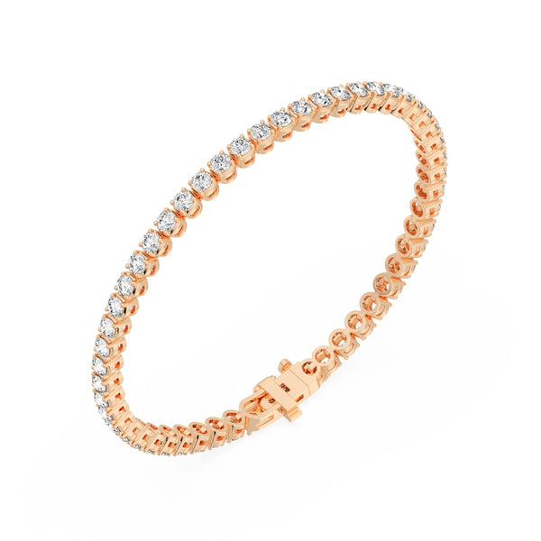 14K R Gold 4-Prong Round Tennis Bracelet 5 CTW – Eco Diamond (Lab-Created Diamond) — (1)