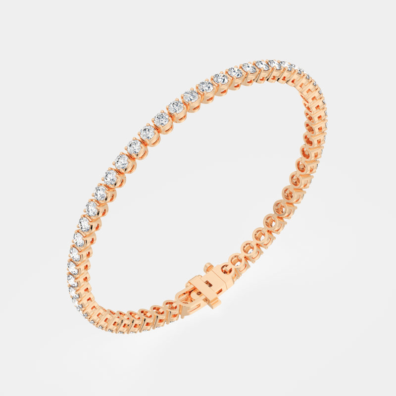 14K R Gold 4-Prong Round Tennis Bracelet 5 CTW – Eco Diamond (Lab-Created Diamond) — (2)