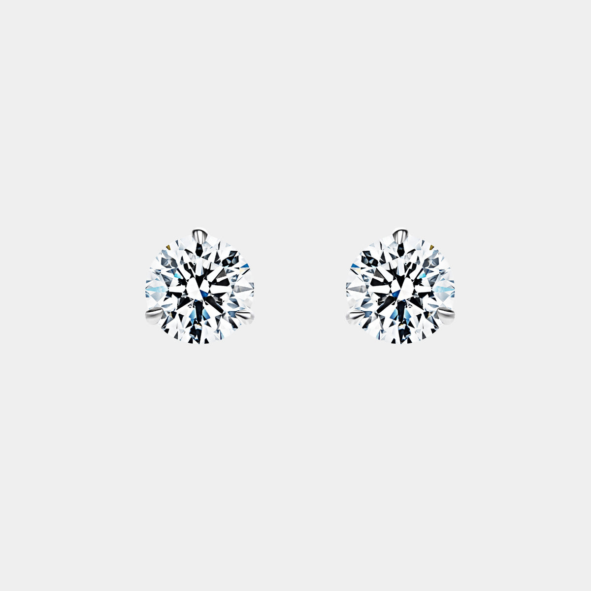 14K White Gold Martini Studs 1-5 CTW – Natural Diamond H SI2