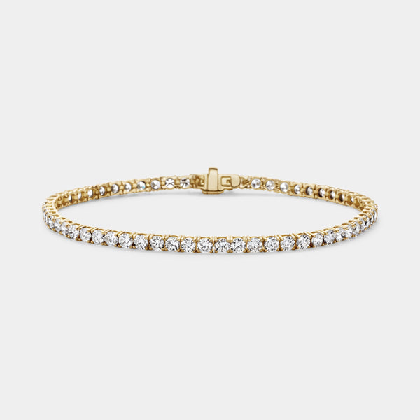 14K Yellow Gold Classic Tennis Bracelet 5 CTW – Eco Diamond (Lab-Created Diamond) — 5.00