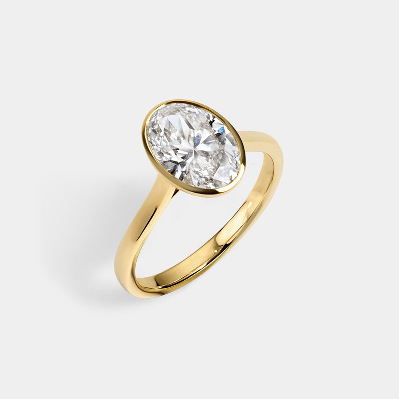 Bezel set Oval CUT SOLITAIRE ENGAGEMENT RING — 4