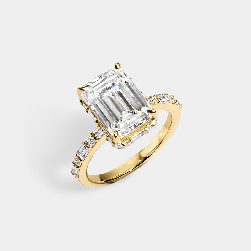 Emerald CUT ENGAGEMENT RING WITH baguettes — 4
