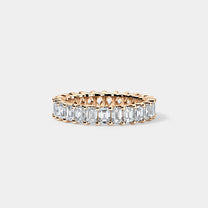 14K Rose Gold U Emerald Eternity Ring 2.75 CTW