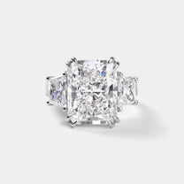 Radiant Cut Engagement Ring with Trapezoids
