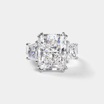 Radiant Cut Engagement Ring with Trapezoids