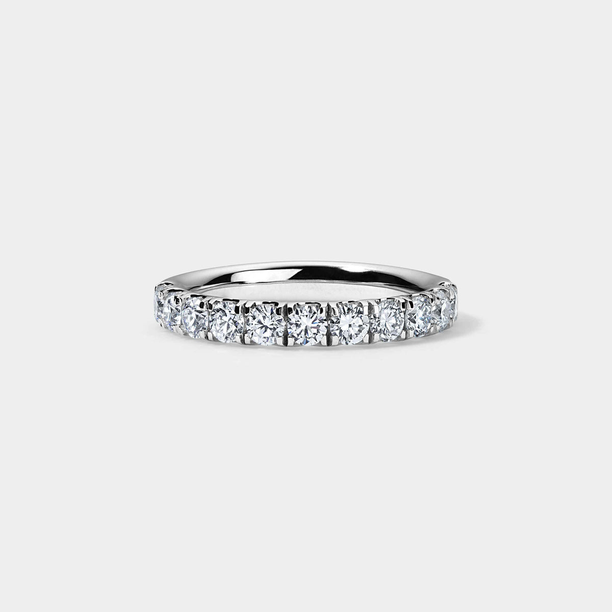 14K White Gold Round Anniversary Ring 1 CTW