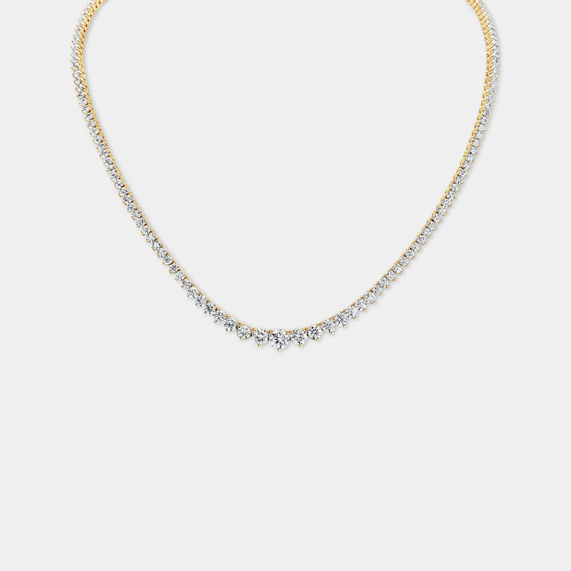 18K Yellow Gold Graduating Necklace 14 CTW — 14.00