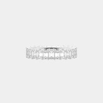 14K White Gold Emerald Shared Eternity Ring 2.75 CTW