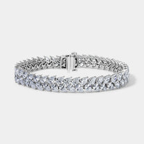 14K White Gold Pear Tennis Bracelet 15 CTW