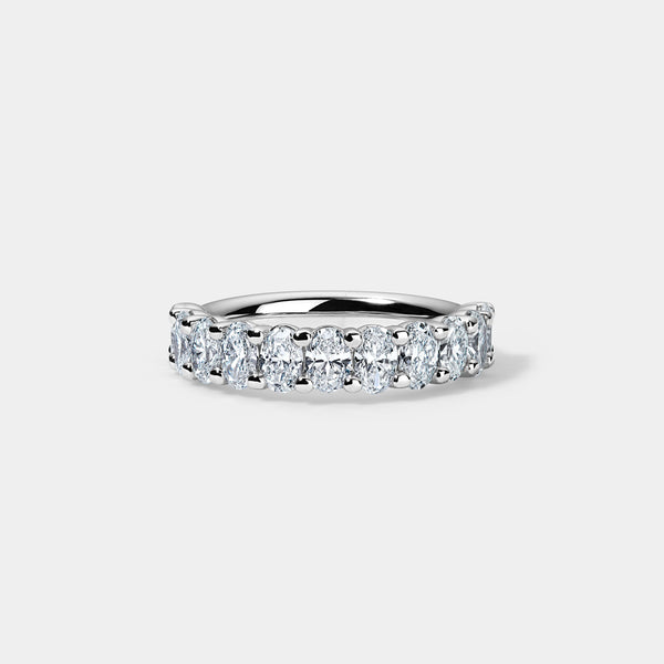 14K White Gold Oval Anniversary Ring 2 CTW — 2.00
