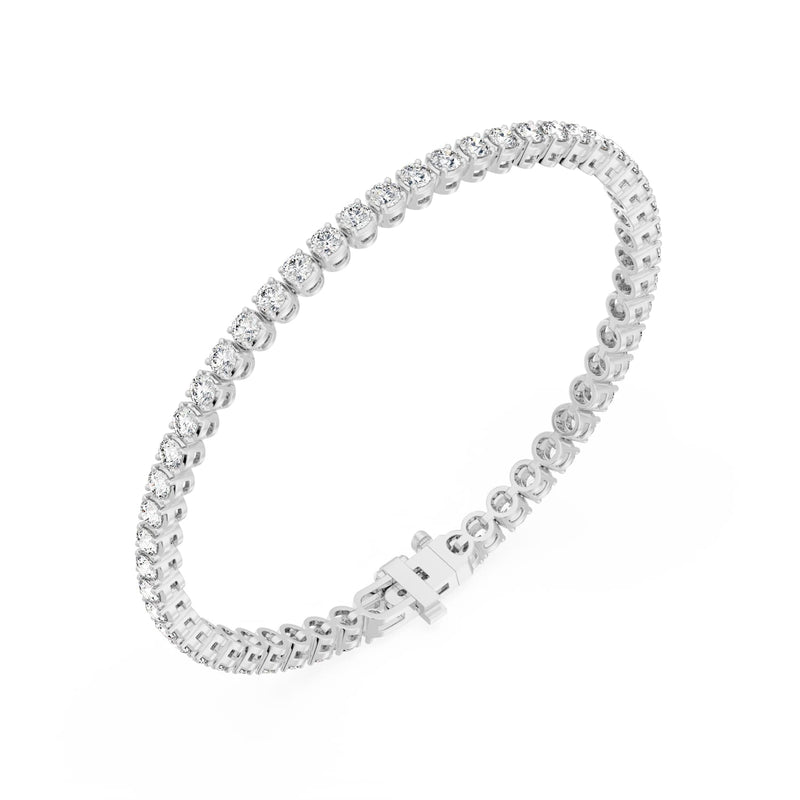 14K W Gold 4-Prong Round Tennis Bracelet 5 CTW – Eco Diamond (Lab-Created Diamond) — (1)
