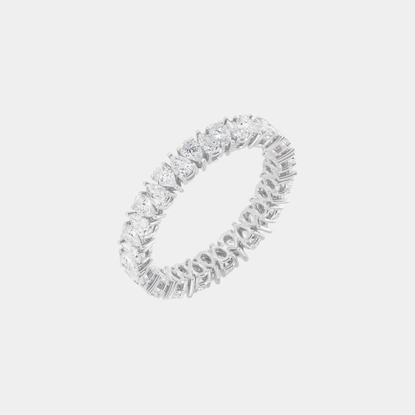 14K White Gold Pear Eternity Ring  1.75 CTW — 6.5