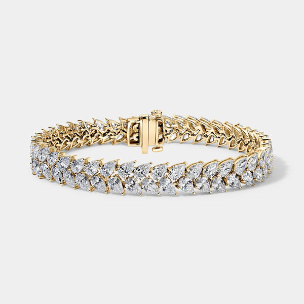 14K Yellow Gold Pear Tennis Bracelet (15 CTW)