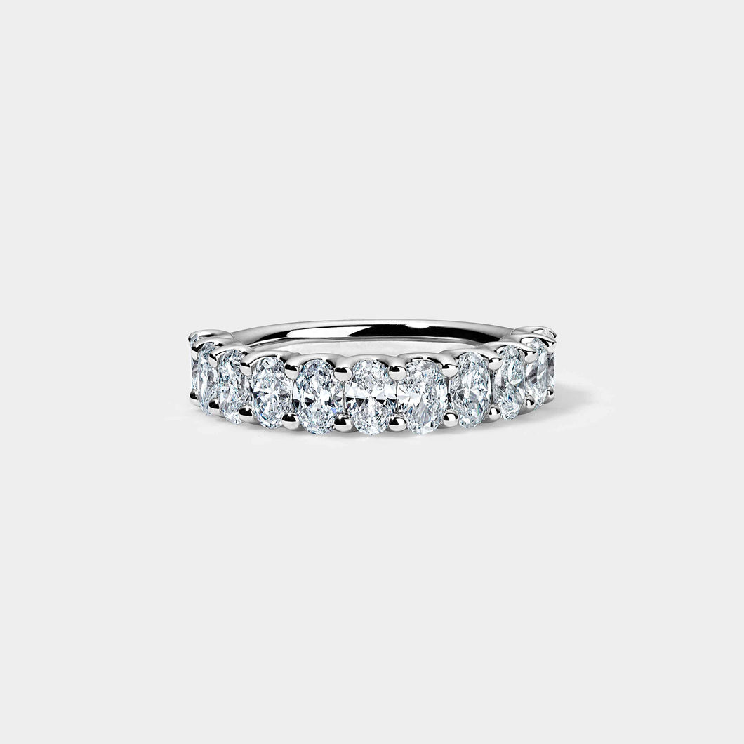 14K White Gold Oval U Anniversary Ring 2 CTW – Eco Diamond (Lab-Created Diamond) / 1.25