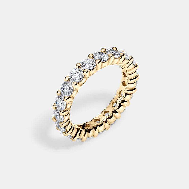 14K Yellow Gold Round Shared Eternity Ring 2 CTW