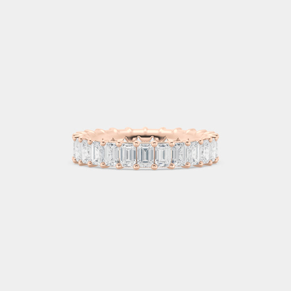 14K Rose Gold Emerald Shared Eternity Ring 2.75 CTW — (2)