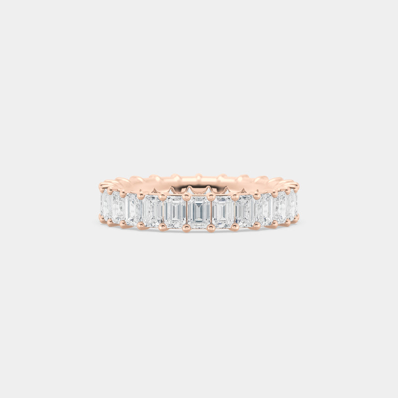 14K Rose Gold Emerald Shared Eternity Ring 2.75 CTW — (2)