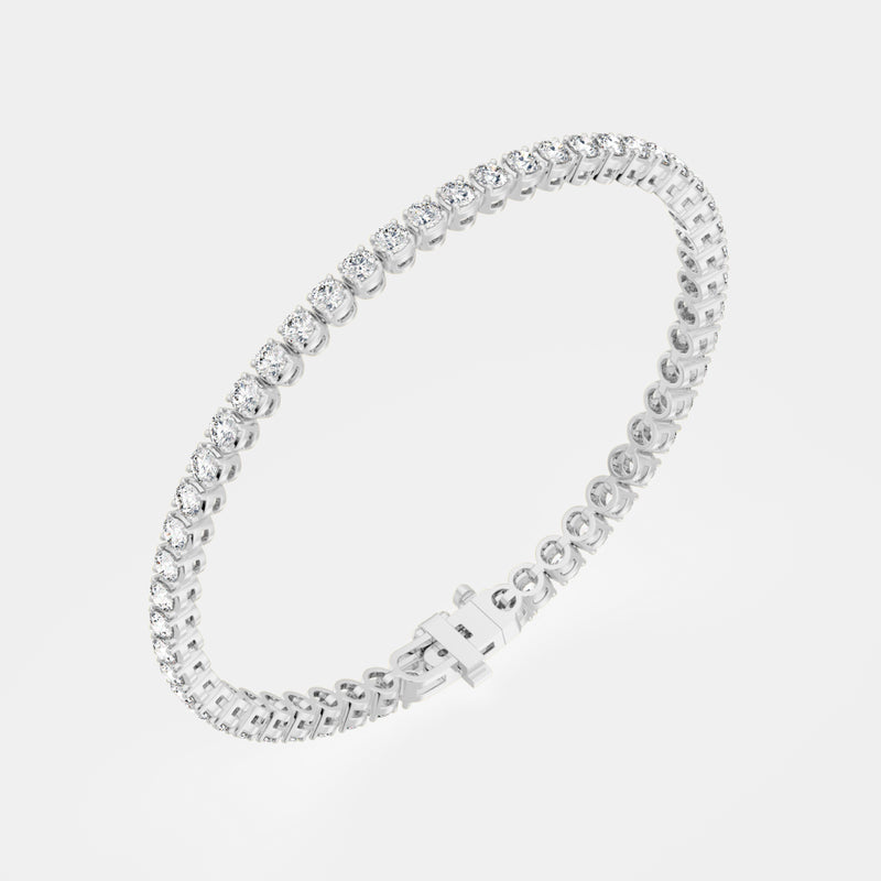 14K W Gold 4-Prong Round Tennis Bracelet 5 CTW – Eco Diamond (Lab-Created Diamond) — (2)
