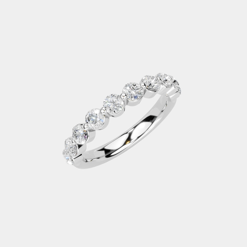 14K White Gold Rounded Anniversary Ring 1 CTW – lab diamond — (2)