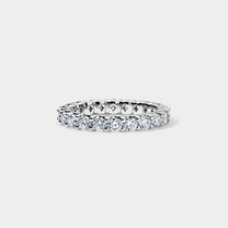 14K White Gold U Round Eternity Ring 2 CTW