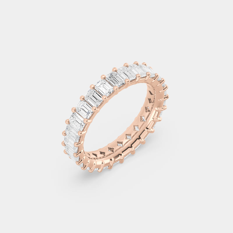 14K Rose Gold Emerald Shared Eternity Ring 2.75 CTW — (2)