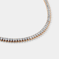 14K Rose Gold Pear Tennis Necklace 13 CTW