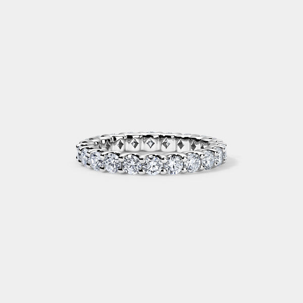 14K White Gold U Round Eternity Ring 2 CTW — 2.00