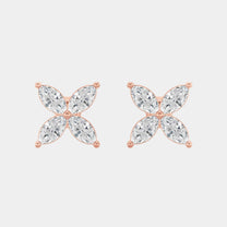 14K Rose Gold Marquise Studs 1.25 CTW