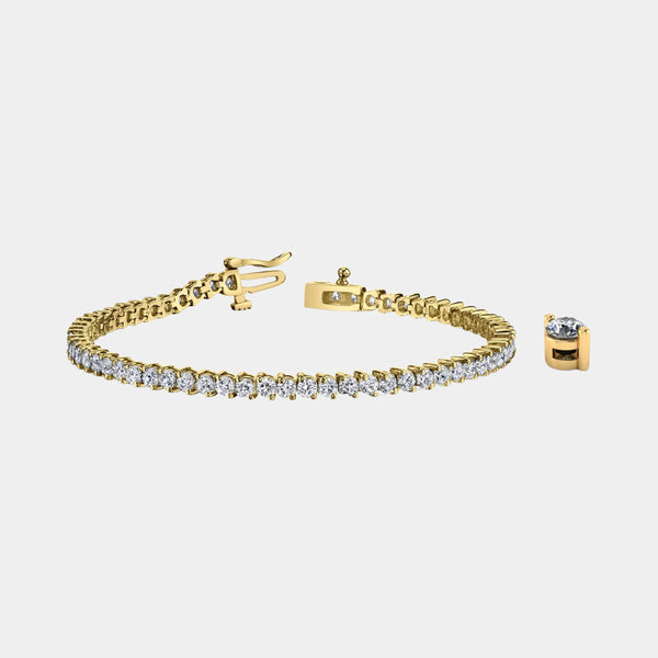 14K Yellow Gold 2-Prong Tennis Bracelet 10 CTW – Eco Diamond (Lab-Created Diamond) — (2)