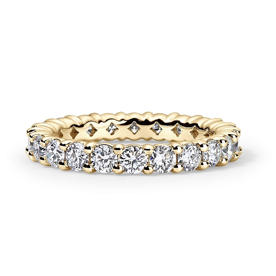 14K Yellow Gold  Round Split Eternity Ring 2 CTW…
