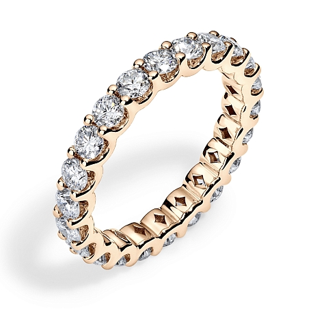 picture 14K Rose Gold U Round Eternity Ring 2 CTW… – Setepai