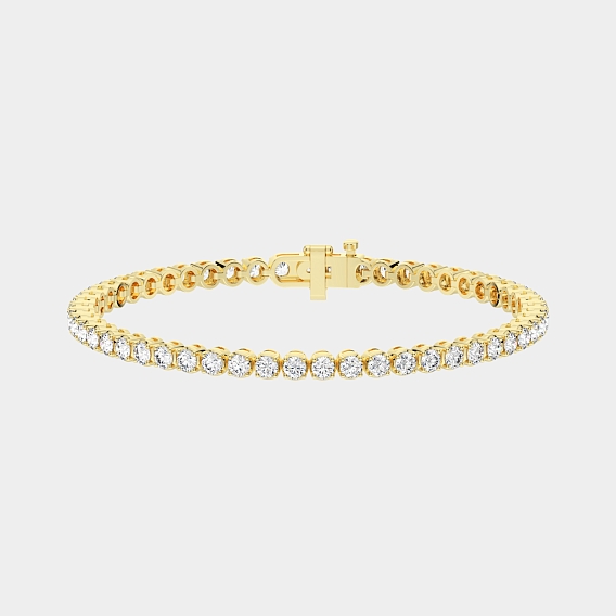 14K Y Gold 4-Prong Round Tennis Bracelet 5 CTW…