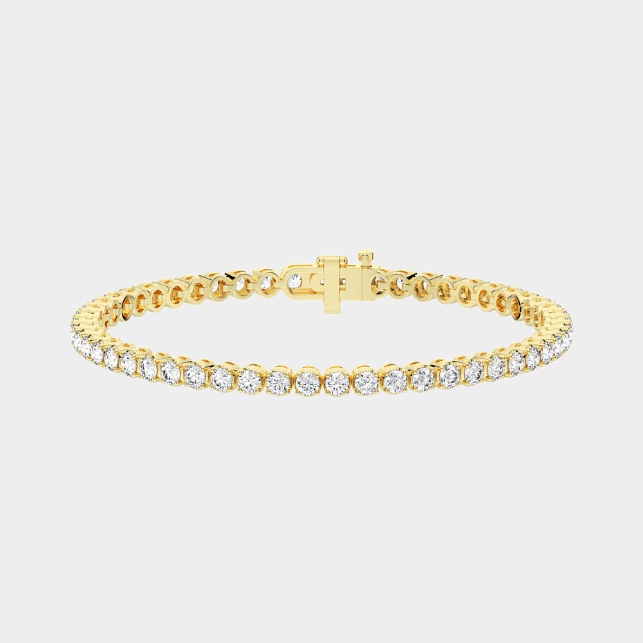 picture 14K Y Gold 4-Prong Round Tennis Bracelet 5 CTW…