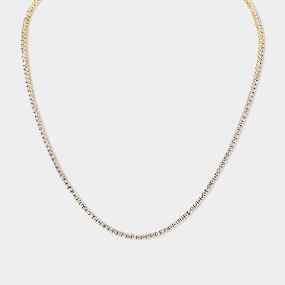 14K Yellow Gold Classic Tennis Necklace 6 CTW...