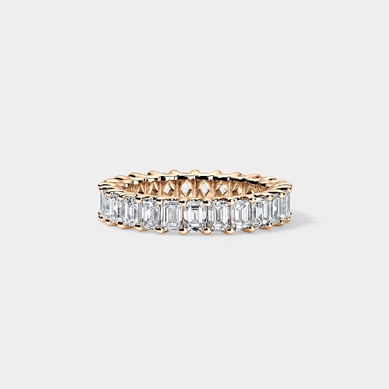 14K Rose Gold U Emerald Eternity Ring 2.75 CTW…
