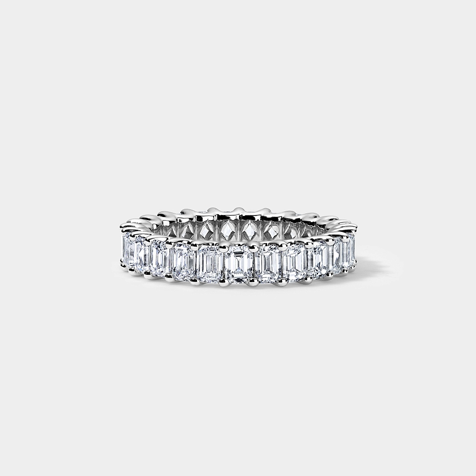 picture 14K White Gold U Emerald Eternity Ring 2.75 CTW…