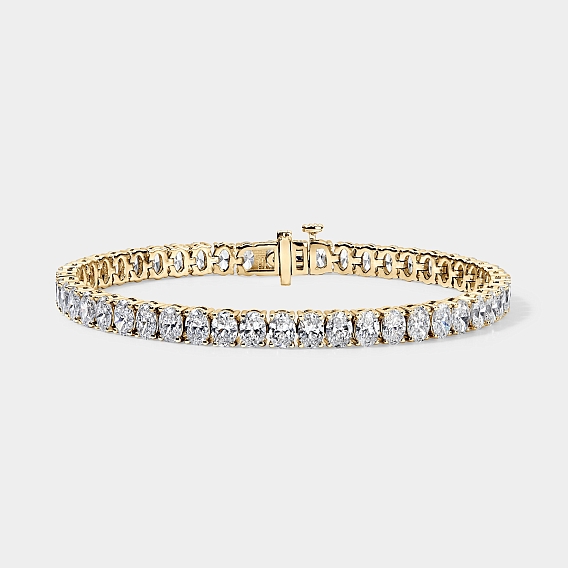 14K White Gold Oval Tennis Bracelet 11 CTW